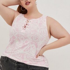 Torrid Pink and white top